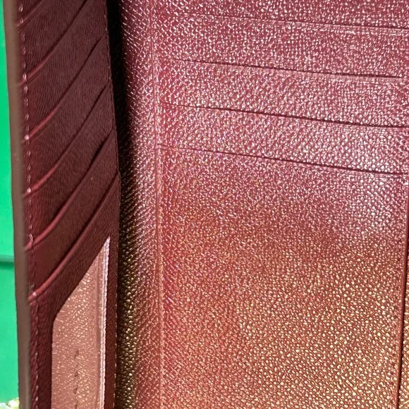 Coach Orange Pebbled Leather Women's Trifold Wallet 8” x 4.5” - Picture 8 of 14